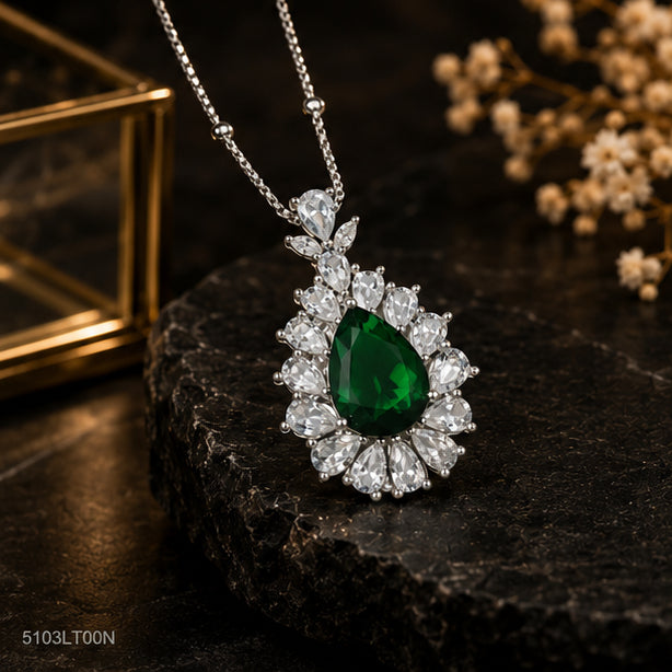Green Pear Crystal Locket