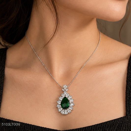 Green Pear Crystal Locket