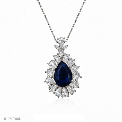 Blue Pear Crystal Locket