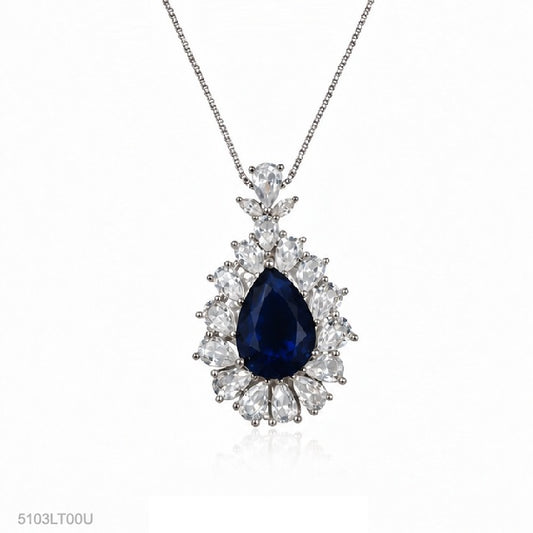 Blue Pear Crystal Locket