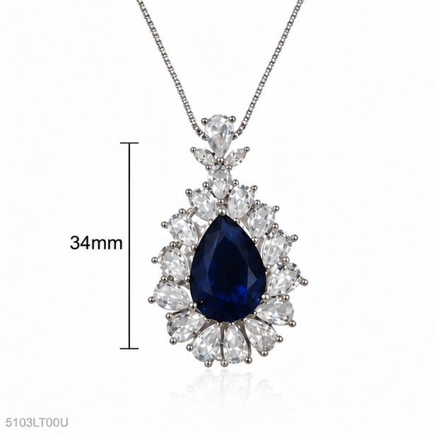 Blue Pear Crystal Locket