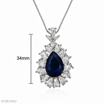 Blue Pear Crystal Locket